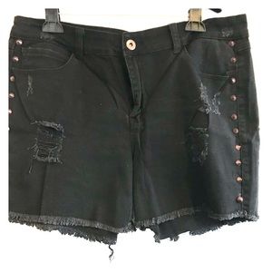 Black jean shorts